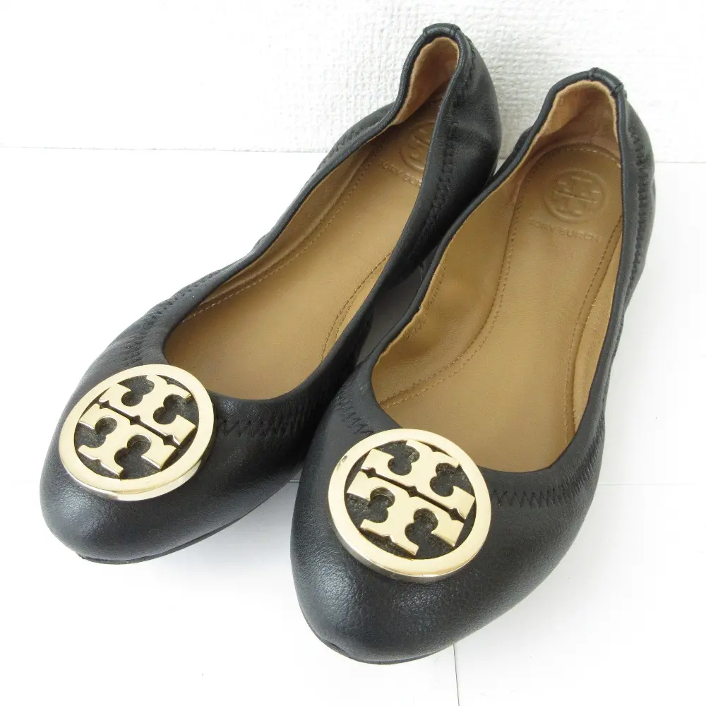 TORY BURCH トリーバーチ レザー バレエシューズ フラットパンプス サイズ5 22.5cm相当 ブラック