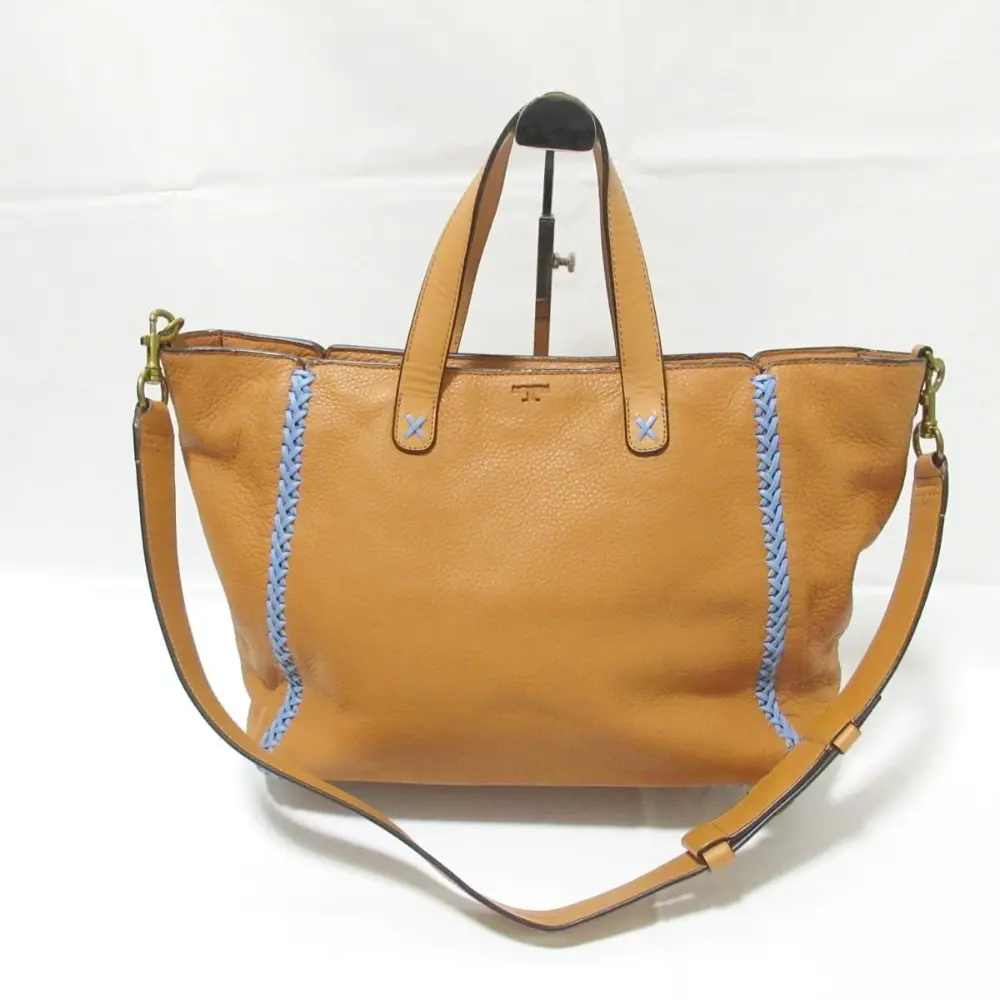 TORY BURCH トリーバーチ レザー トートバッグ ハンドバッグ ショルダーバッグ ブラウン ブルー