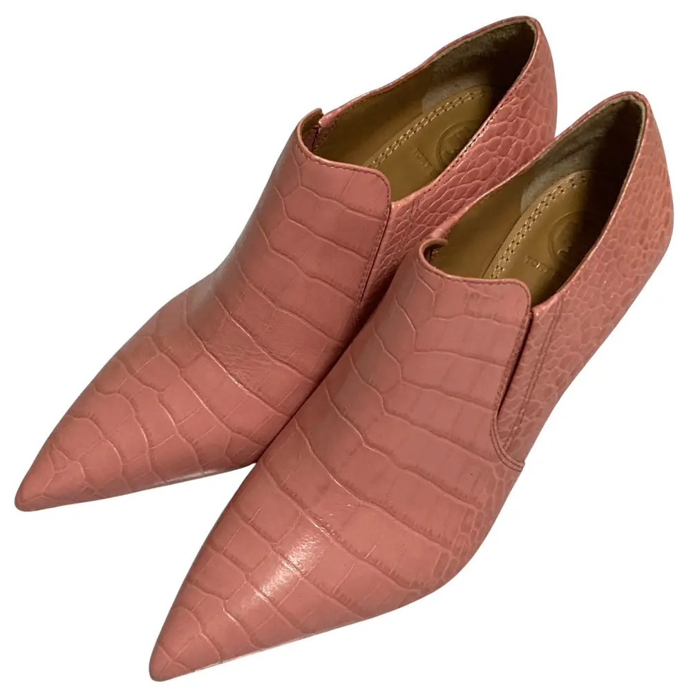 TORY BURCH トリーバーチ クロコ型押し ブーティ サイズ6.5 ピンク