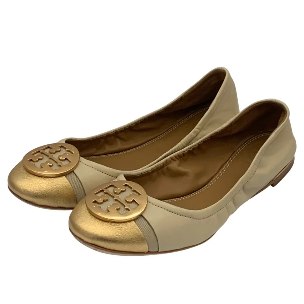 TORY BURCH トリーバーチ バレエシューズ パンプス 6M 23.0cm程度 ライトベージュ