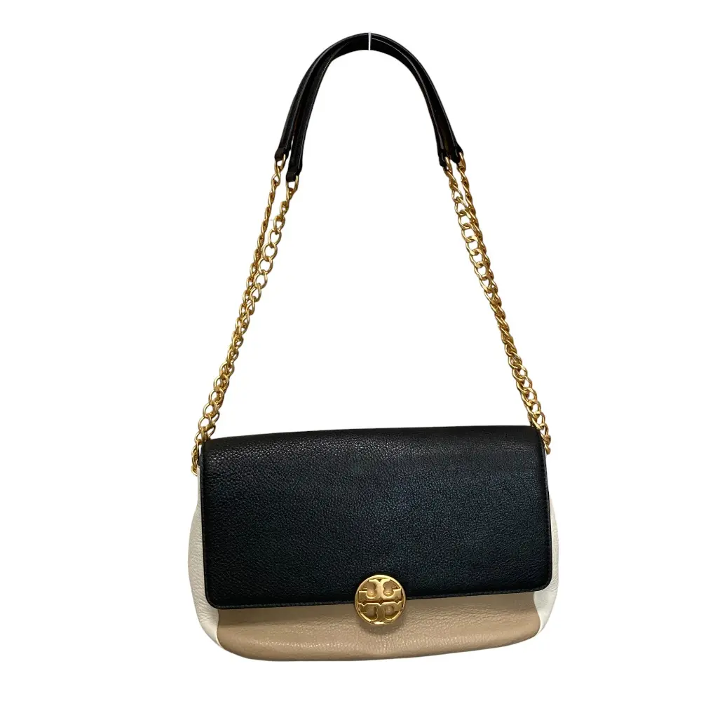 TORY BURCH トリーバーチ レザー チェーン ショルダーバッグ ブラック ベージュ