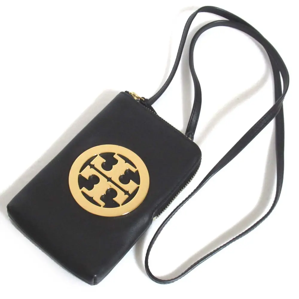TORYBURCH トリーバーチ スマホポーチ ショルダーポーチ ポシェット ショルダーバッグ 10005617 ブラック×ゴールド金具