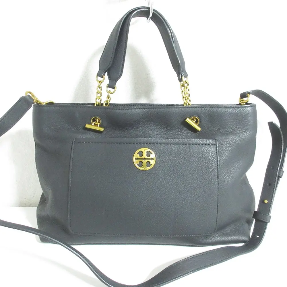 TORY BURCH トリーバーチ Chelsea チェルシー ペブルドレザー サッチェルバッグ 2way トートバッグ 41526 ブラック