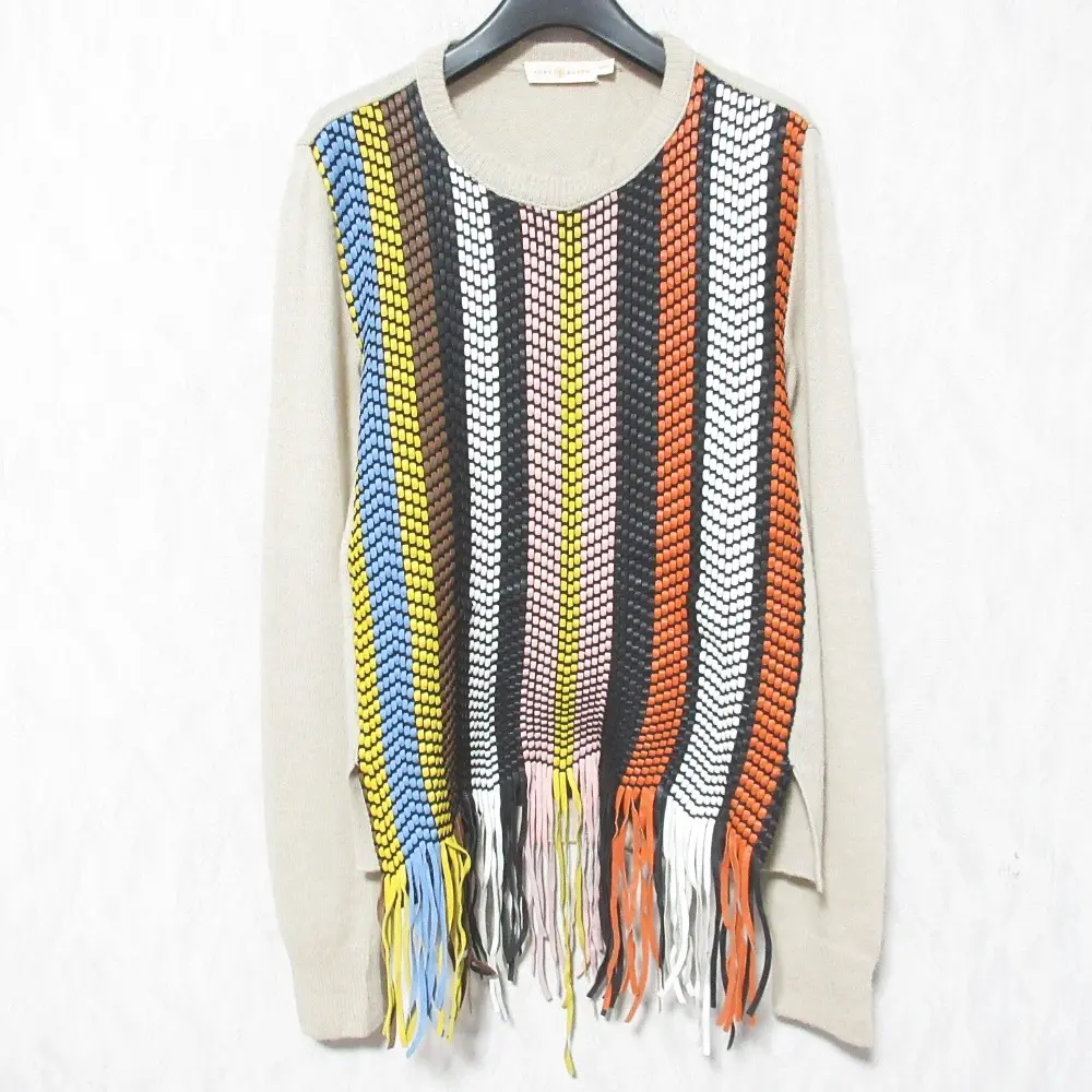 TORY BURCH トリーバーチ カシミヤブレンド メッシュレザー ドッキングニット セーター XXS ベージュ マルチカラーの買取実績【2026年4月買取】