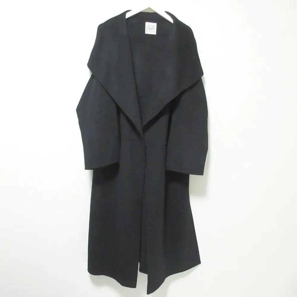 TOTEME トーテム Annecy カシミアブレンド フロントオープン ローブコート S ブラック