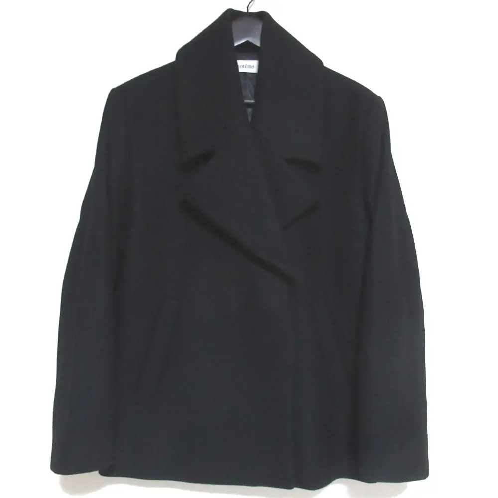 toteme トーテム MODENA ダブルブレスト ウールメルトン ショートコート ジャケット XSサイズ ブラック