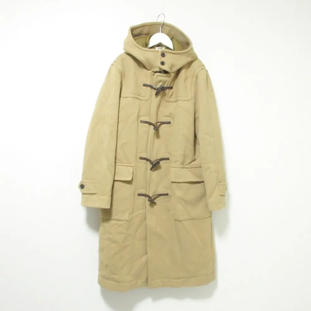 Traditional Weatherwearトラディショナルウェザーウェア HOPKINS ヘリンボーン フーデッド ダッフルコート S キャメル