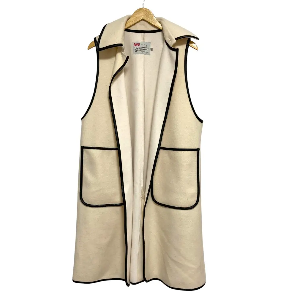 TraditionalWeatherwear トラディショナルウェザーウェア MILTON LINER ウールブレンド ノースリーブコート サイズ34 アイボリー