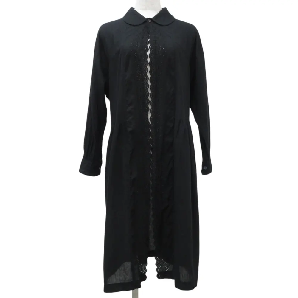 AD2010 tricot COMME des GARCONS トリココムデギャルソン レース フロントオープン ワンピース TG-O029 サイズS ブラック