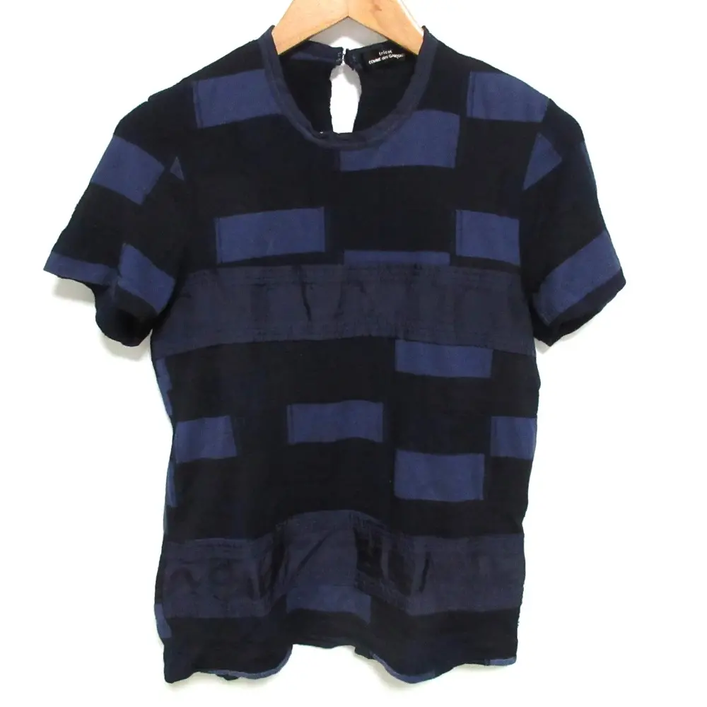 AD2005 tricot COMME des GARCONS トリココムデギャルソン オーバーダイ パッチワーク ニットカットソー インディゴ