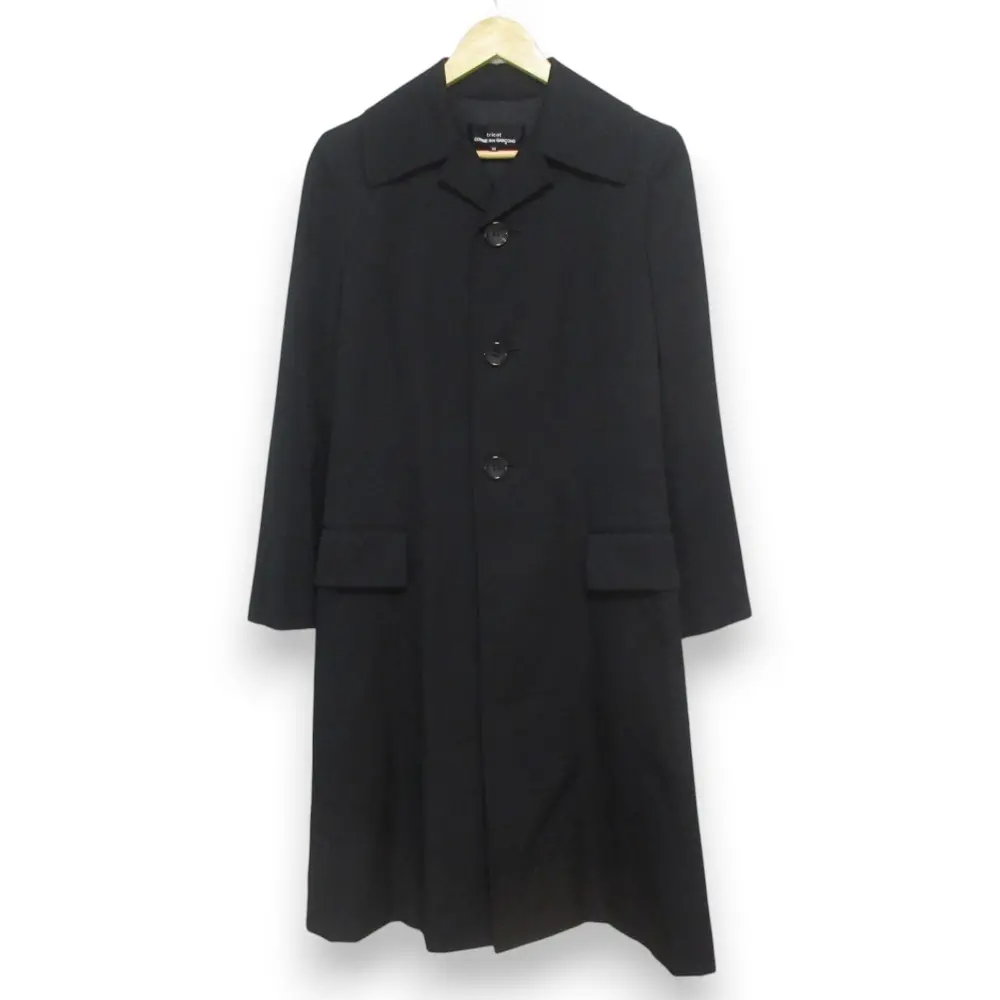 AD2003 tricot COMME des GARCONS トリココムデギャルソン ウール ギャバジン チェスターコート ロングコート TM-C001 M ブラック