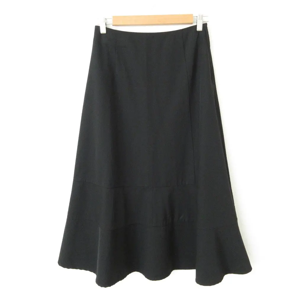 toricot COMME des GARCONS トリココムデギャルソン 00s ウール100％ オーバーダイ フレア ロングスカート TC-S031 M ブラック