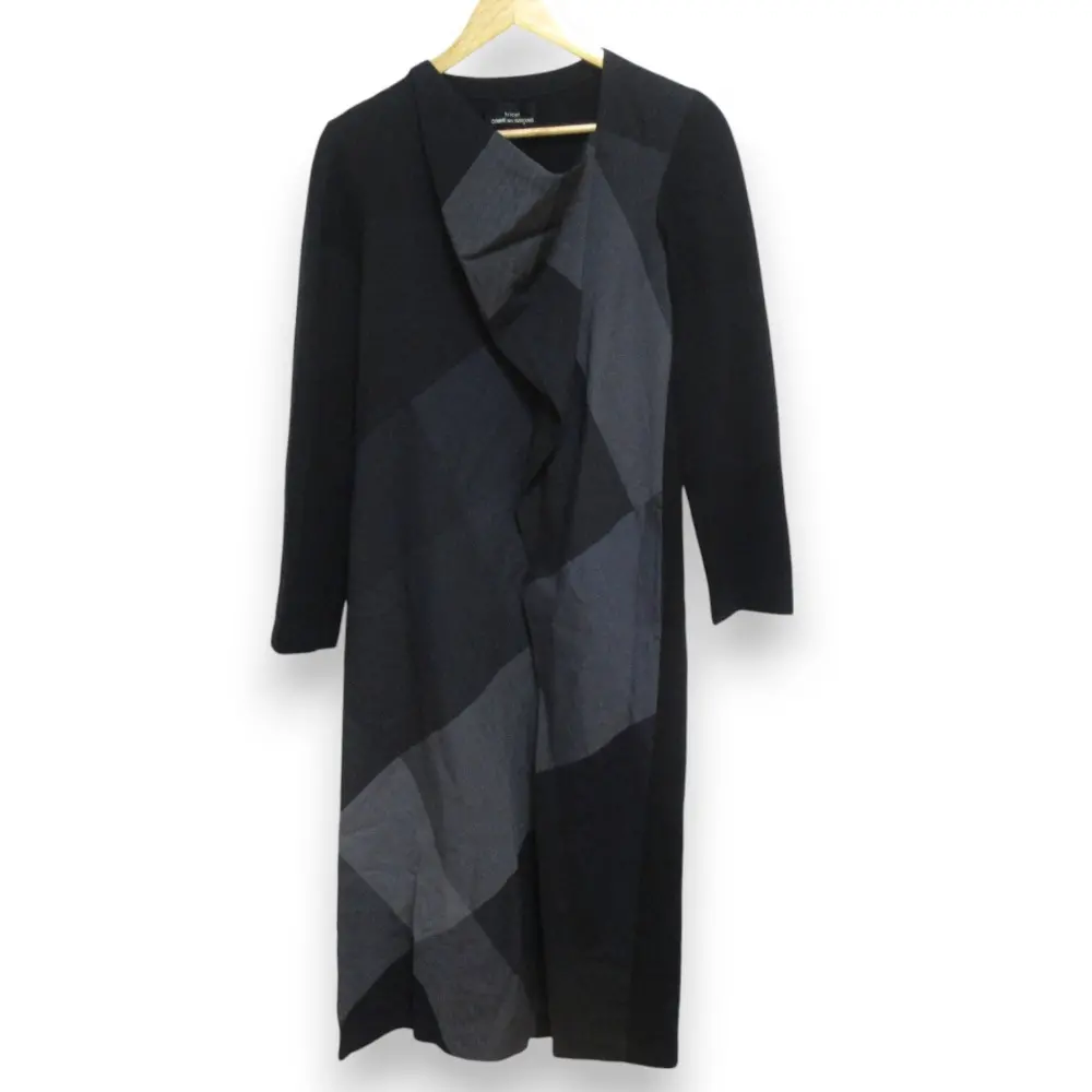 AD1996 tricot COMME des GARCONS トリココムデギャルソン ヴィンテージ ウール 長袖 ロング ワンピース ブラック×グレー