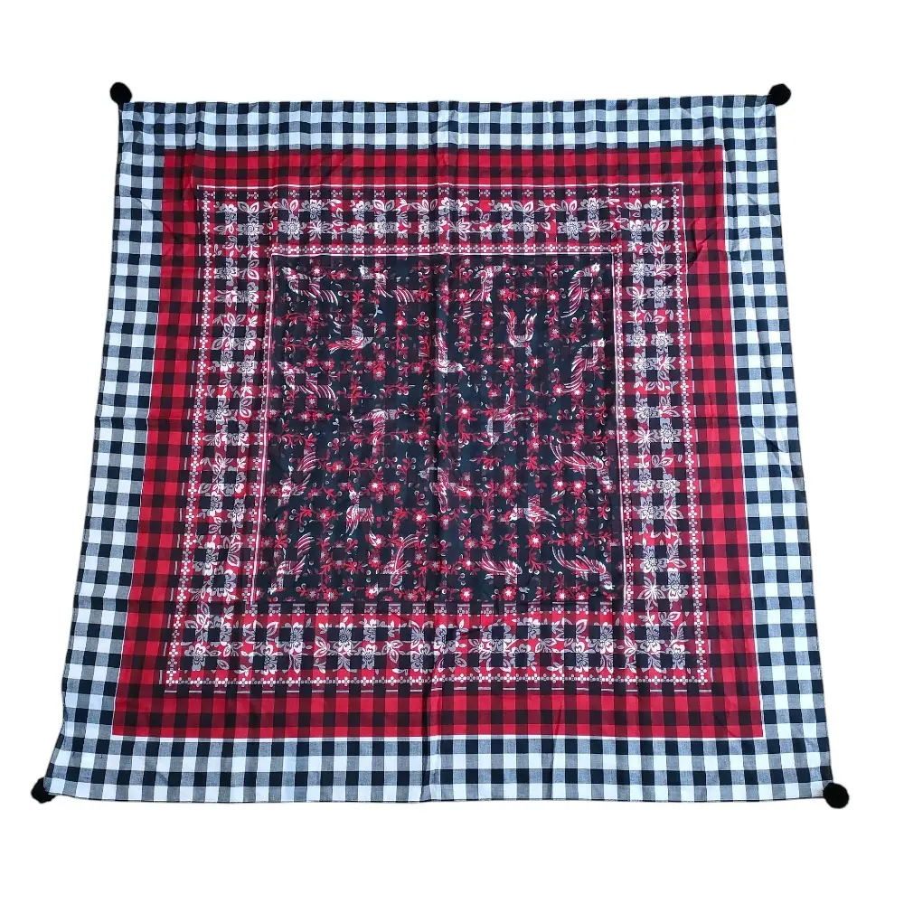 tricot COMME des GARCONS トリココムデギャルソン チェック柄 ボンボン付き 大判 ストール スカーフ TR-K404 マルチカラー