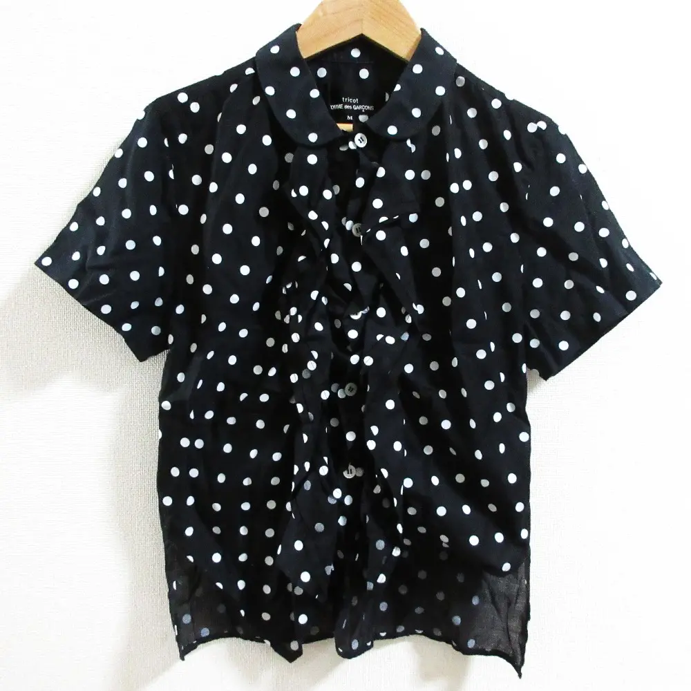 【値下げ】トリココムデギャルソン　ドット花柄ブラウス サンプル品 tricot COMME des GARCONS/トリコ コム デ ギャルソン 花柄