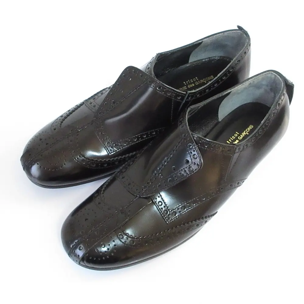 tricot COMME des GARCONS トリココムデギャルソン ドッキングデザイン ウイングチップ ローファー シューズ 23cm ブラック