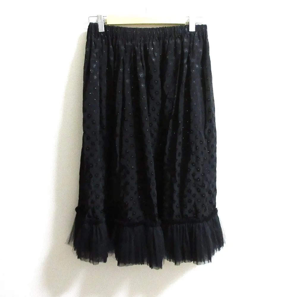 tricot COMME des GARCONS トリココムデギャルソン フラワープリント イージーチュールドッキングスカート TM-S207 ブラック