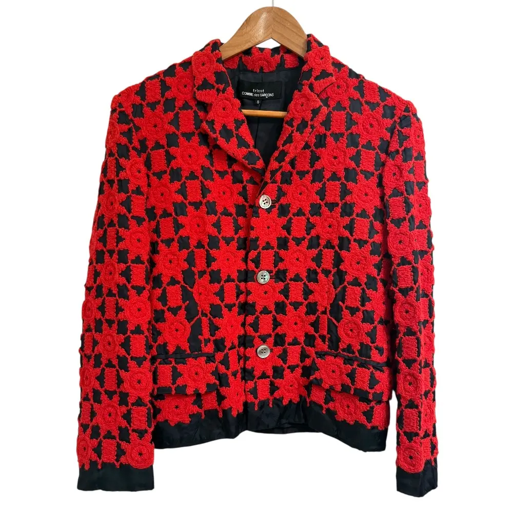 トリココムデギャルソン 丸襟はぎ合わせバイヤスデザインジャケット