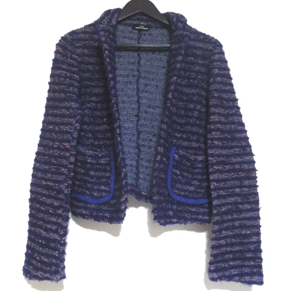 tricot COMME des GARCONS トリココムデギャルソン オープンフロント ニット ジャケット AD2005 ブルー×ピンク系