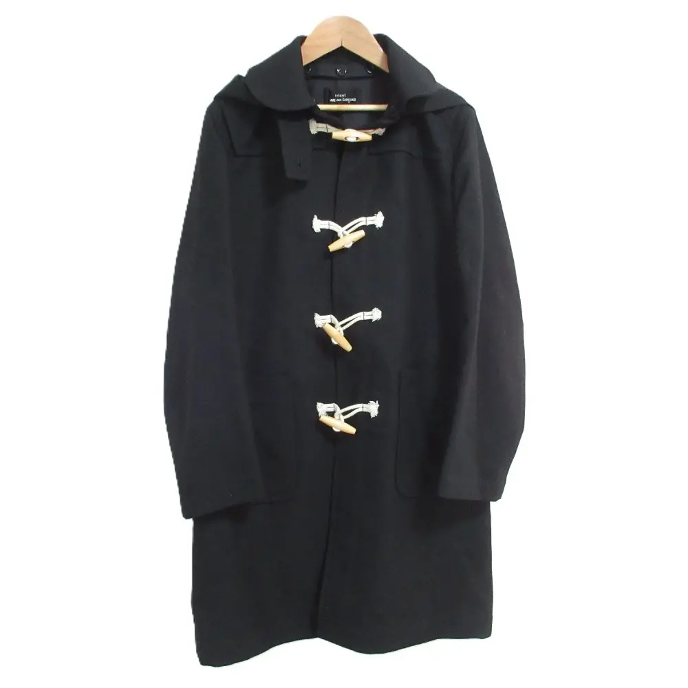 tricot COMME des GARCONS トリココムデギャルソン 2WAY フード付き ウールダッフルコート AD2009 M ブラック