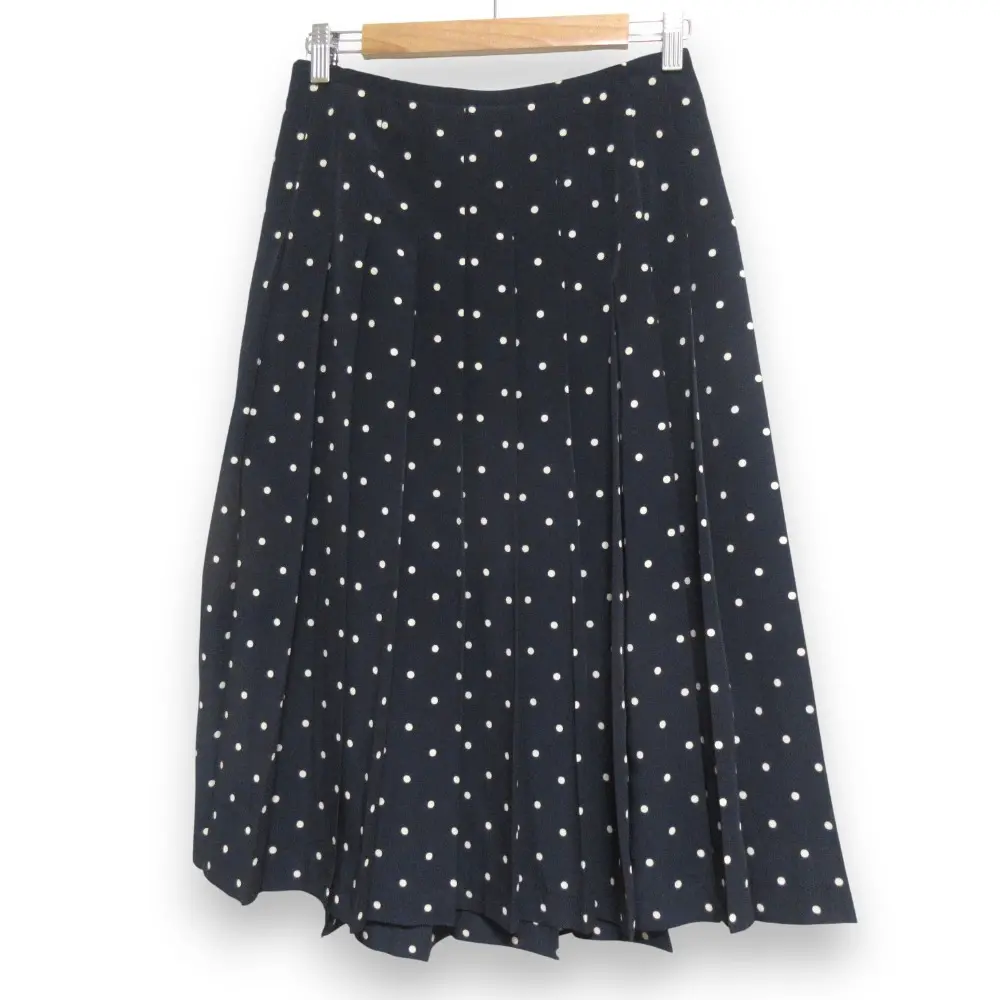 tricot COMME des GARCONS トリココムデギャルソン AD2019 サイドライン ドットプリーツスカート TE-S006 Sサイズ ネイビー