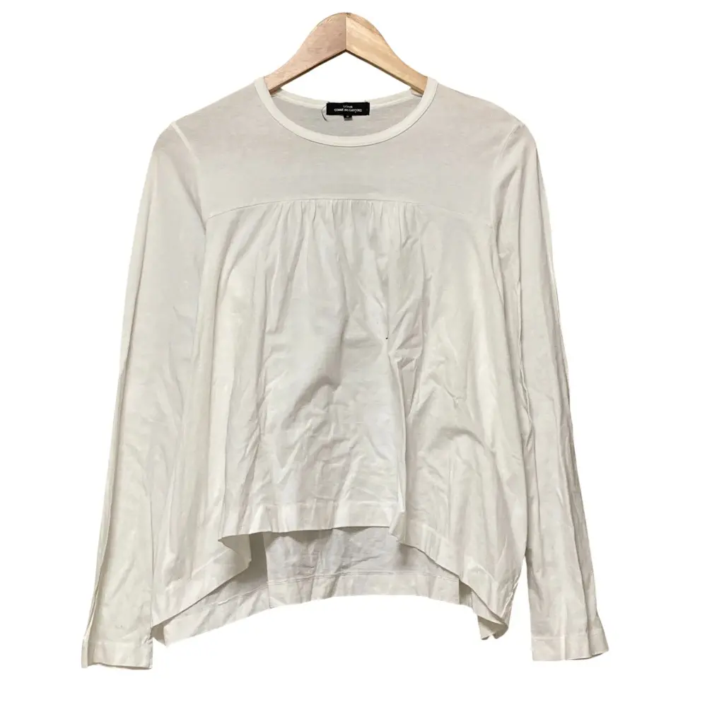 tricot COMME des GARCONS トリココムデギャルソン 長袖 ギャザーカットソー S ホワイト