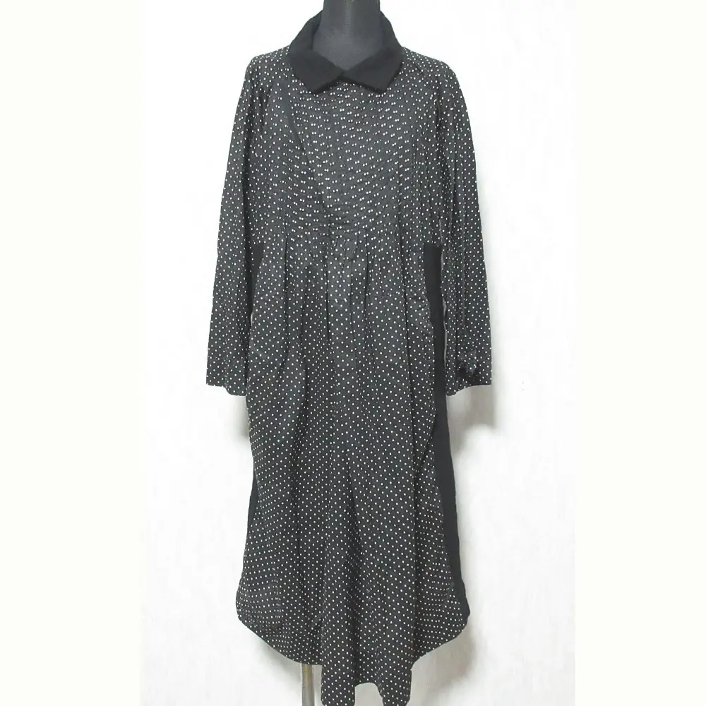 AD2012 tricot COMME des GARCONS トリココムデギャルソン プリーツ ドット ロングワンピース TJ-O028 サイズM ブラック