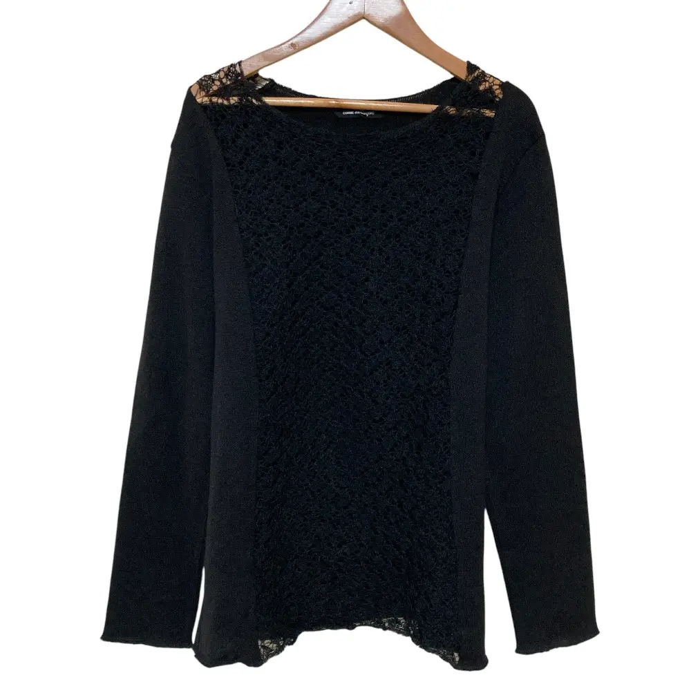 tricot COMME des GARCONS トリココムデギャルソン AD1994 クロシェニット コンビ プルオーバー ニット TT-040250 ブラック
