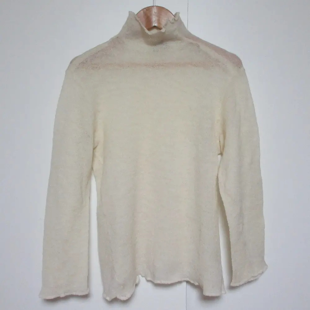 tricot COMME des GARONS トリココムデギャルソン 90s ヴィンテージ ハイネック シアーニット セーター アイボリー