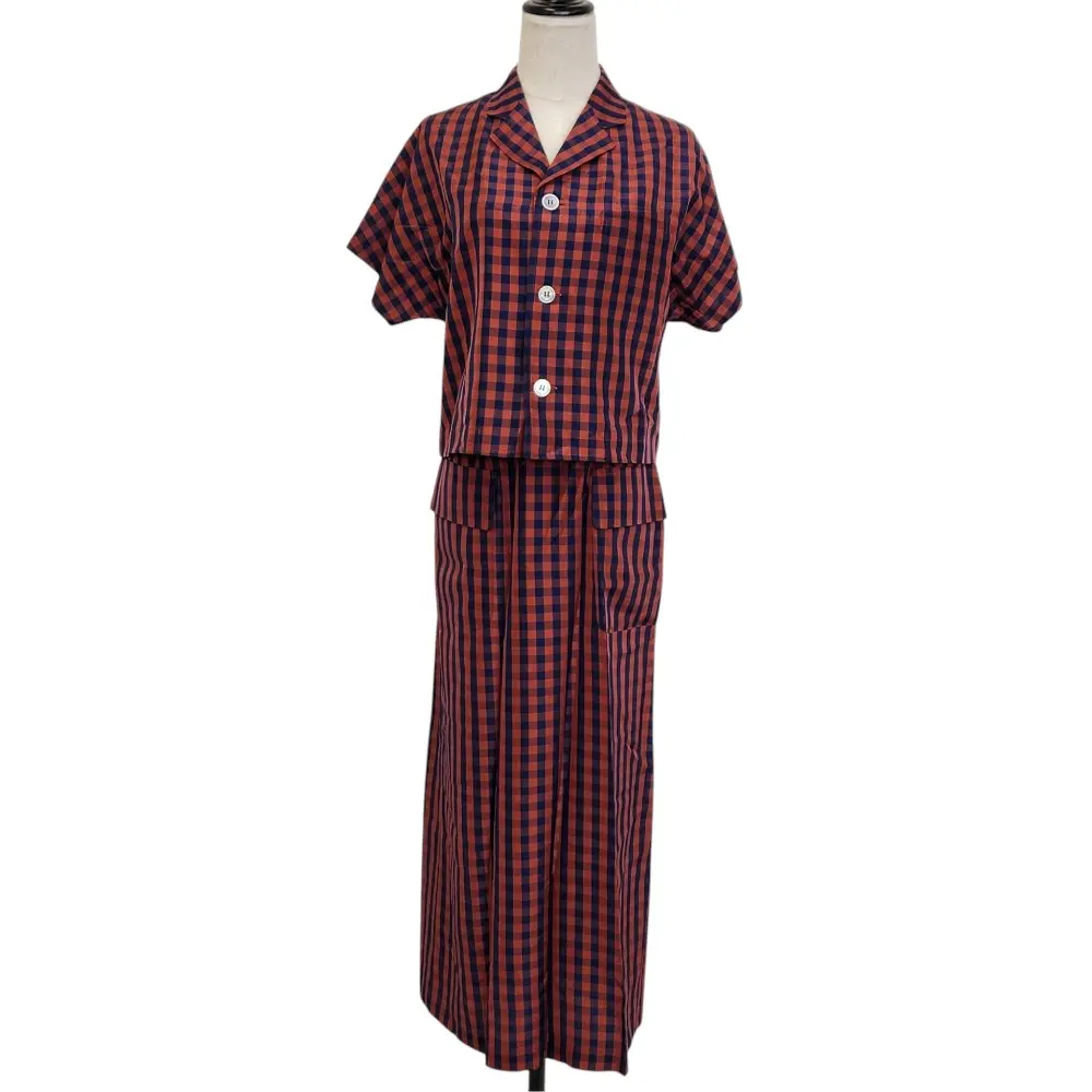 tricot COMME des GARCONS トリココムデギャルソン 90s チェック シャツジャケット スカート セットアップ ブラウン ネイビー
