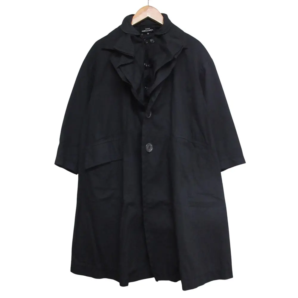 tricot COMME des GARÇONS トリココムデギャルソン AD2014 レイヤード チェスターコート TO-C006 Mサイズ ブラック 