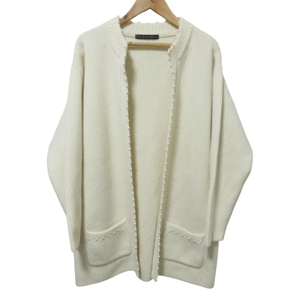 22AW TSURU By MARIKO OIKAWA ツルバイマリコオイカワ Judith パール ロングニット カーディガン KN-2228120 F アイボリー