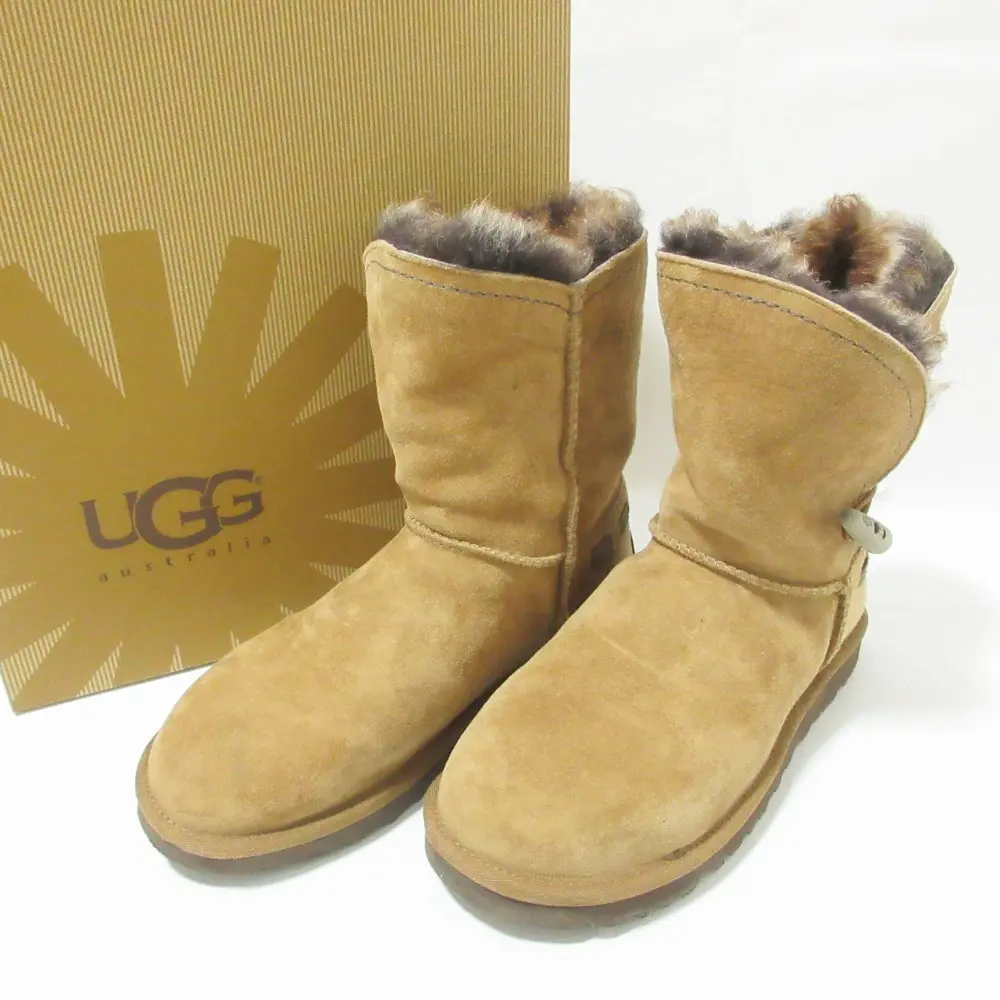 UGG アグ W MEADOW メドウ シープスキン ショート ムートンブーツ 1008043 US6 23cm ブラウン