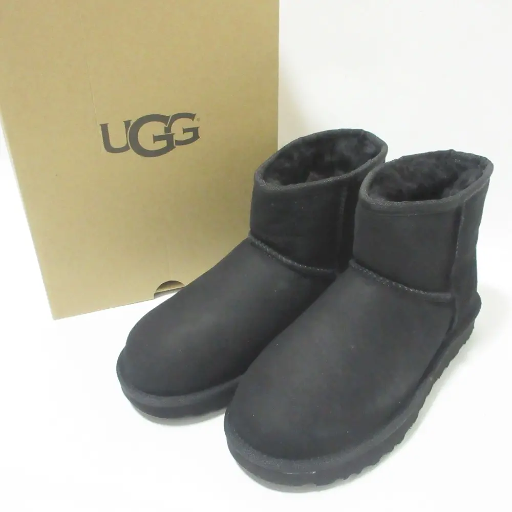 UGG アグ Classic Mini 2 クラシック ミニ 2 ショート丈 ムートンブーツ 1016222 US6 23cm ブラック