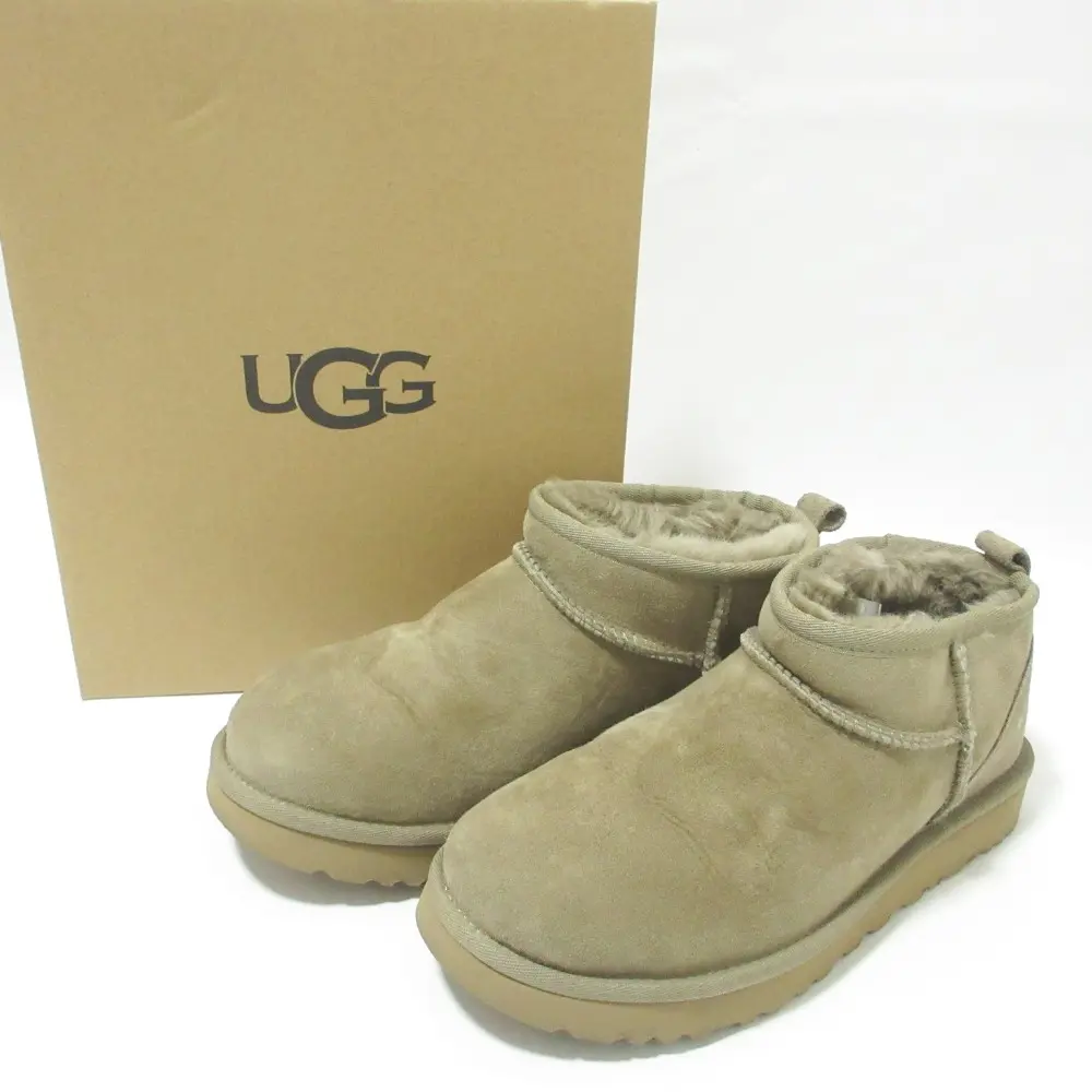 UGG アグ W CLASSIC ULTRA MINI クラシックウルトラミニ ムートン ショートブーツ 1116109 US7 24cm ベージュの買取実績【2025年2月買取】