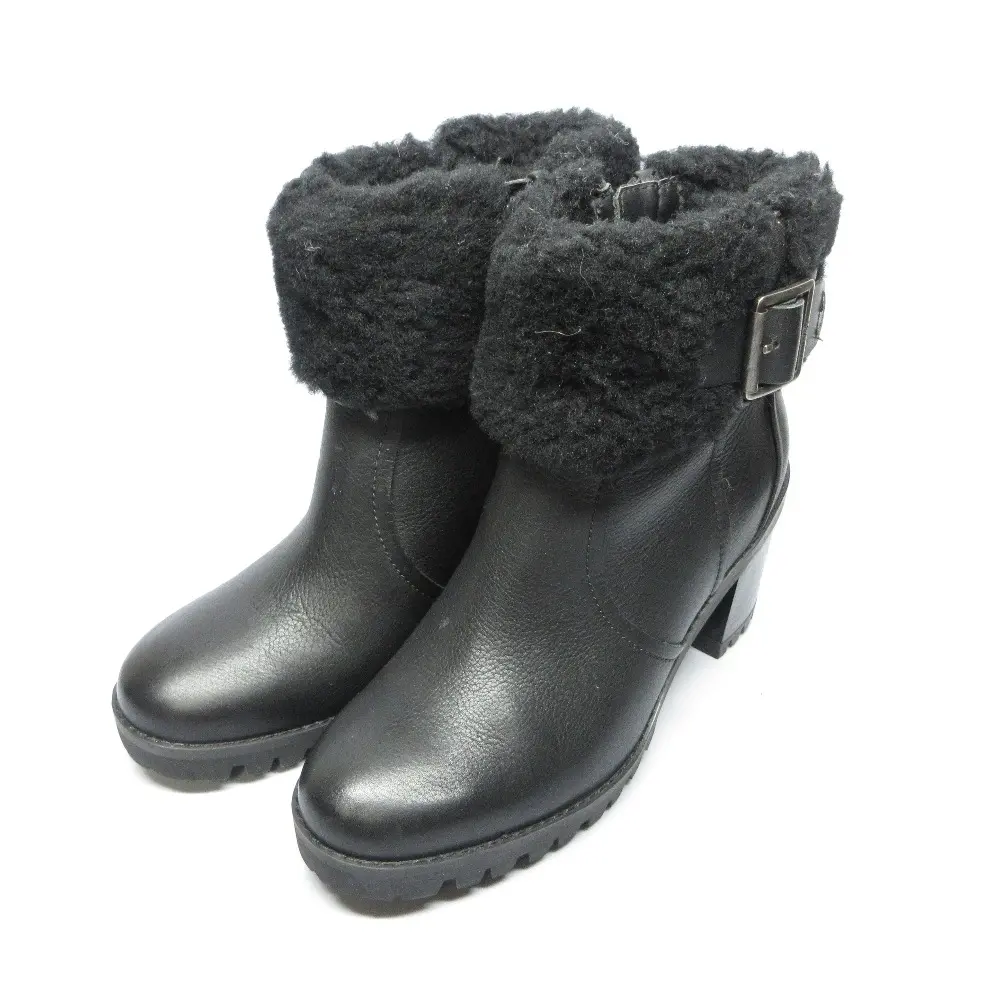 UGG アグ ELISIANA エリシアナ 防水レザー ショートブーツ 1116082 23cm ブラック