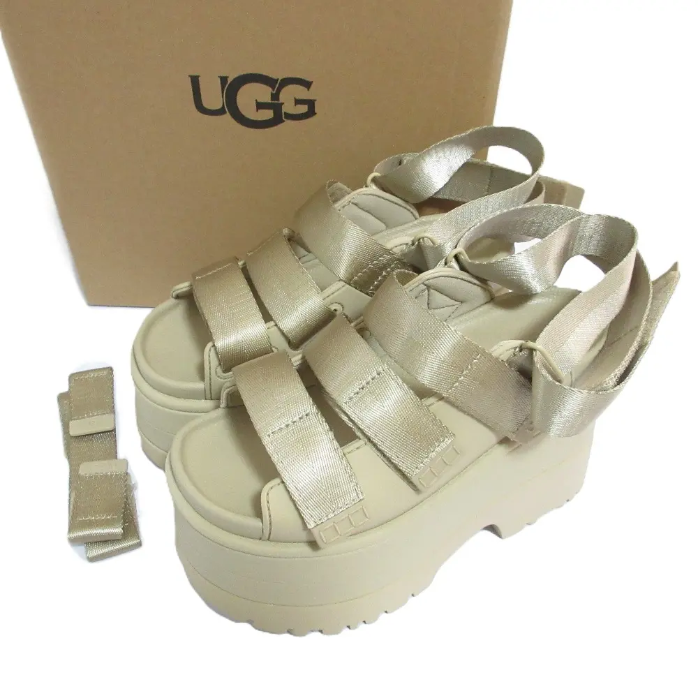 UGG アグ W GoldenRise スリングバック ストラップ プラットフォームサンダル サイズUS6 23cm サンドベージュ