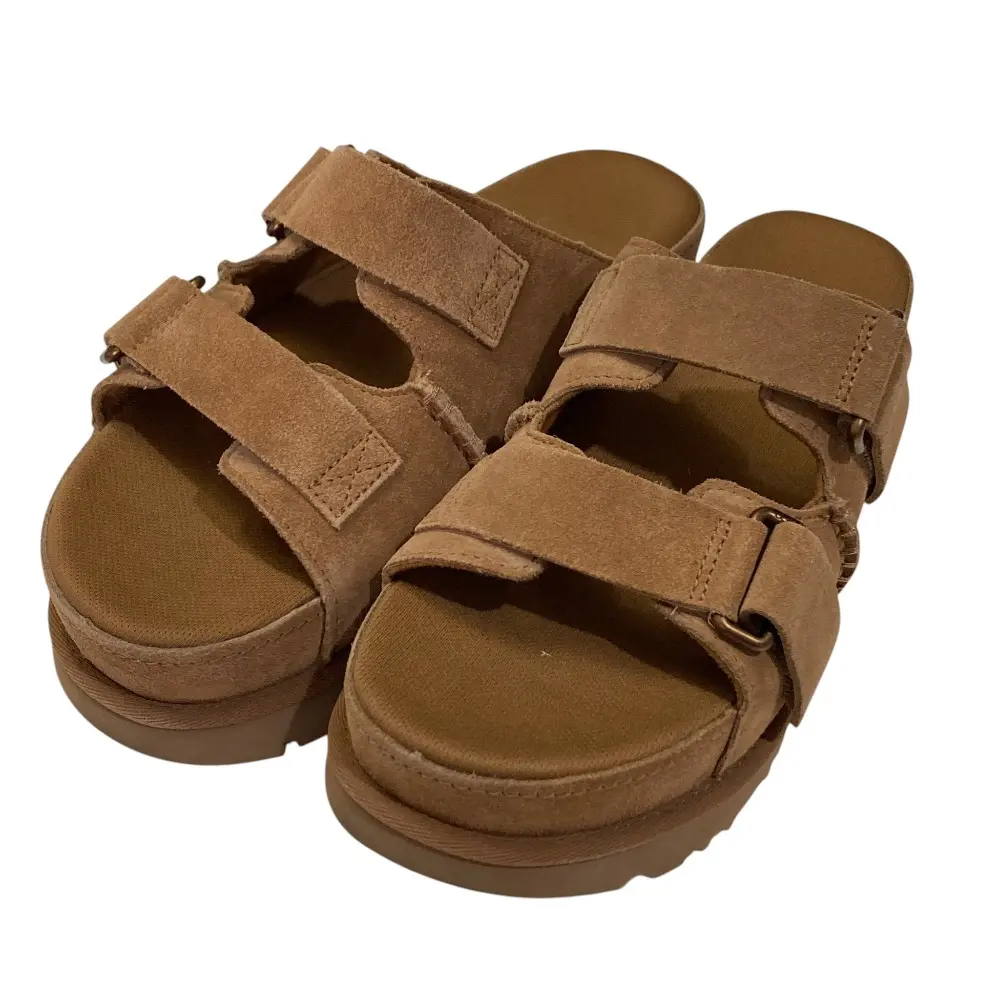 UGG アグ ゴールデンスター ハイスライド 厚底 サンダル サイズUS8 25cm キャメル