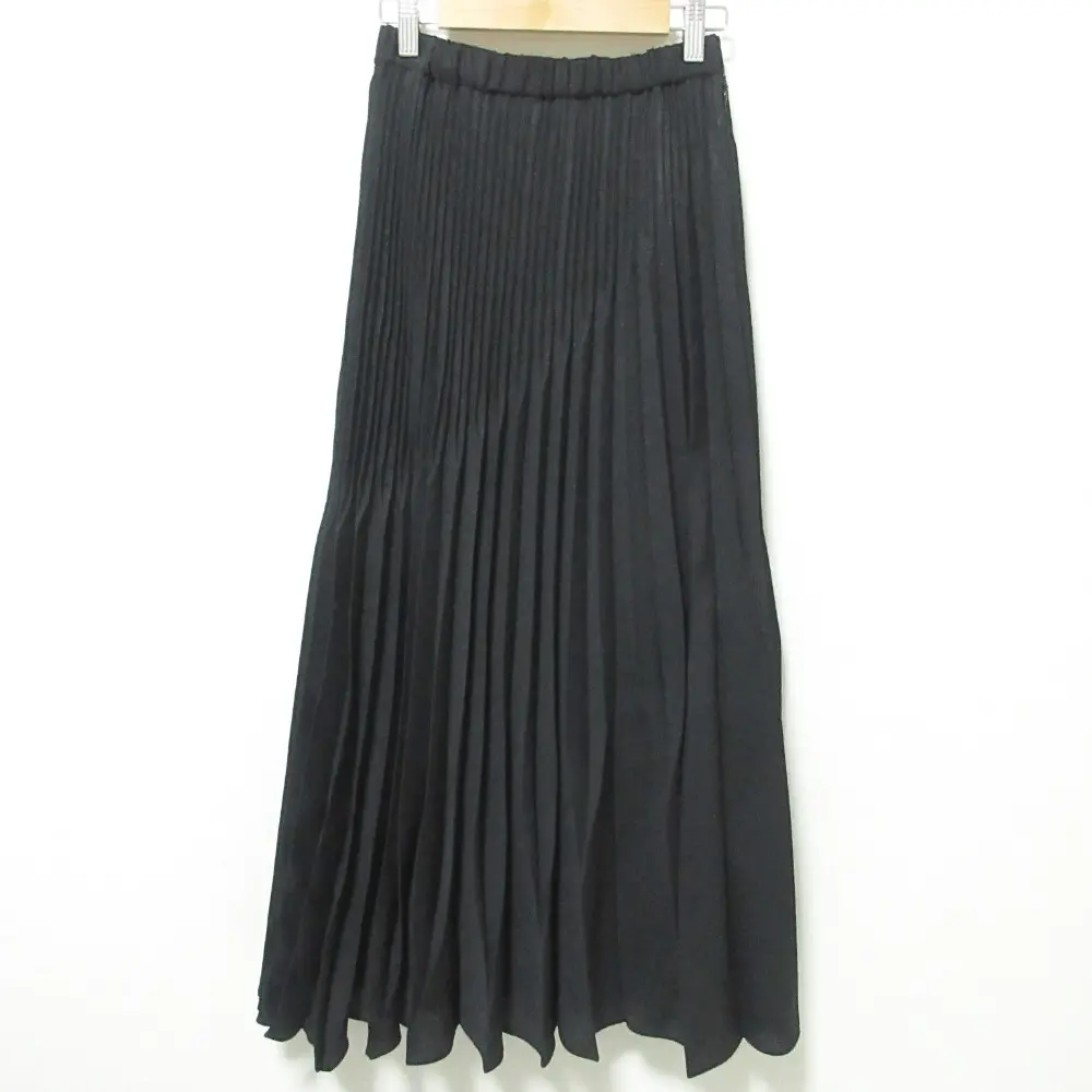 UN3D. アンスリード ORIGAMI PLEATS SK ロング丈 イージー オリガミプリーツスカート 36 ブラック
