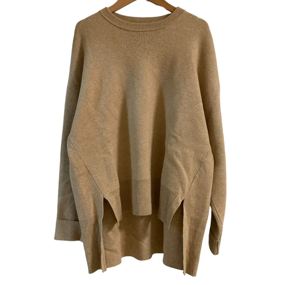 UN3D. アンスリード HALF MILANO SIDE SLIT TOP 長袖 ニット カットソー セーター F ベージュ
