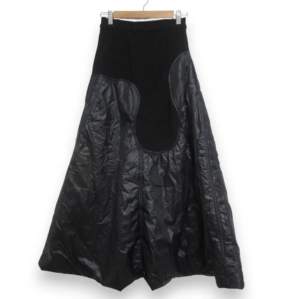 24AW UN3D. アンスリード WAVE LINE PADDED SK ロングスカート 522460800101 サイズ38 ブラック