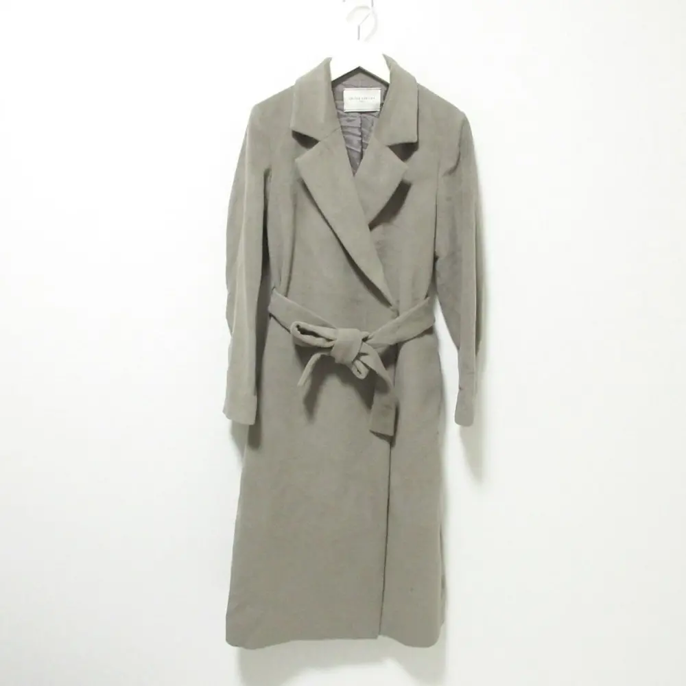 21AW UNITED ARROWS ユナイテッドアローズ アンゴラウール ベルテッド ANG/W テーラードコート 34 ブラウン