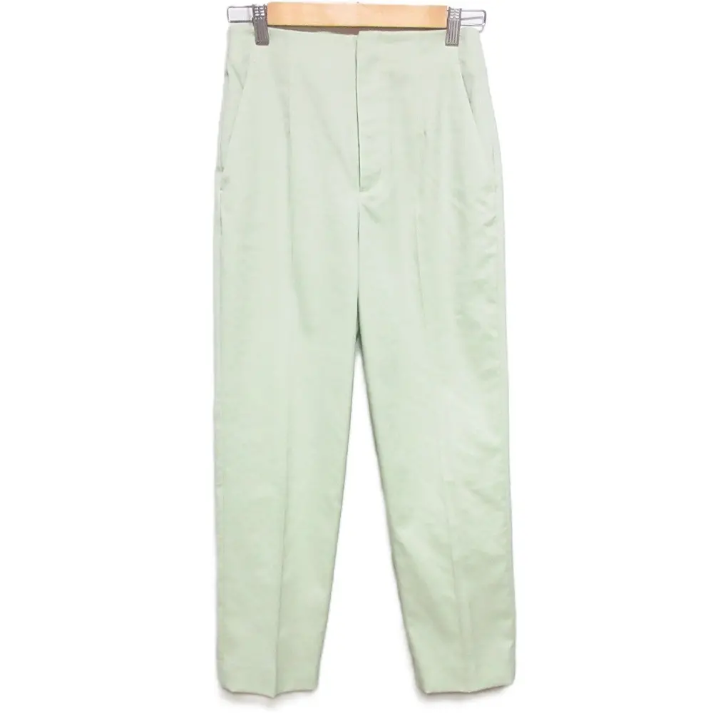 24SS UNITED AROWS ユナイテッドアローズ シャイニー スリム パンツ テーパード スラックス 15141625320 36 ライムグリーン