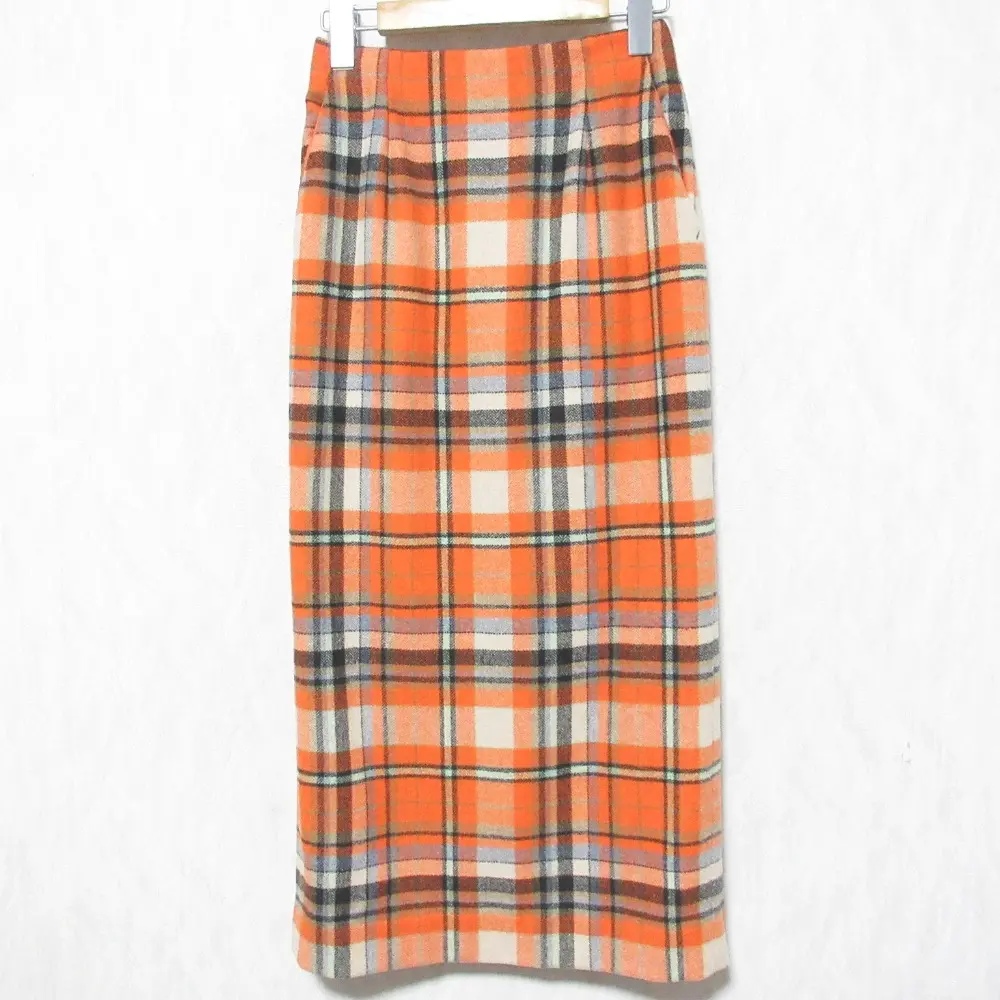 UNITED ARROWS ユナイテッドアローズ MANTECO チェック柄 タイトスカート 34 オレンジ