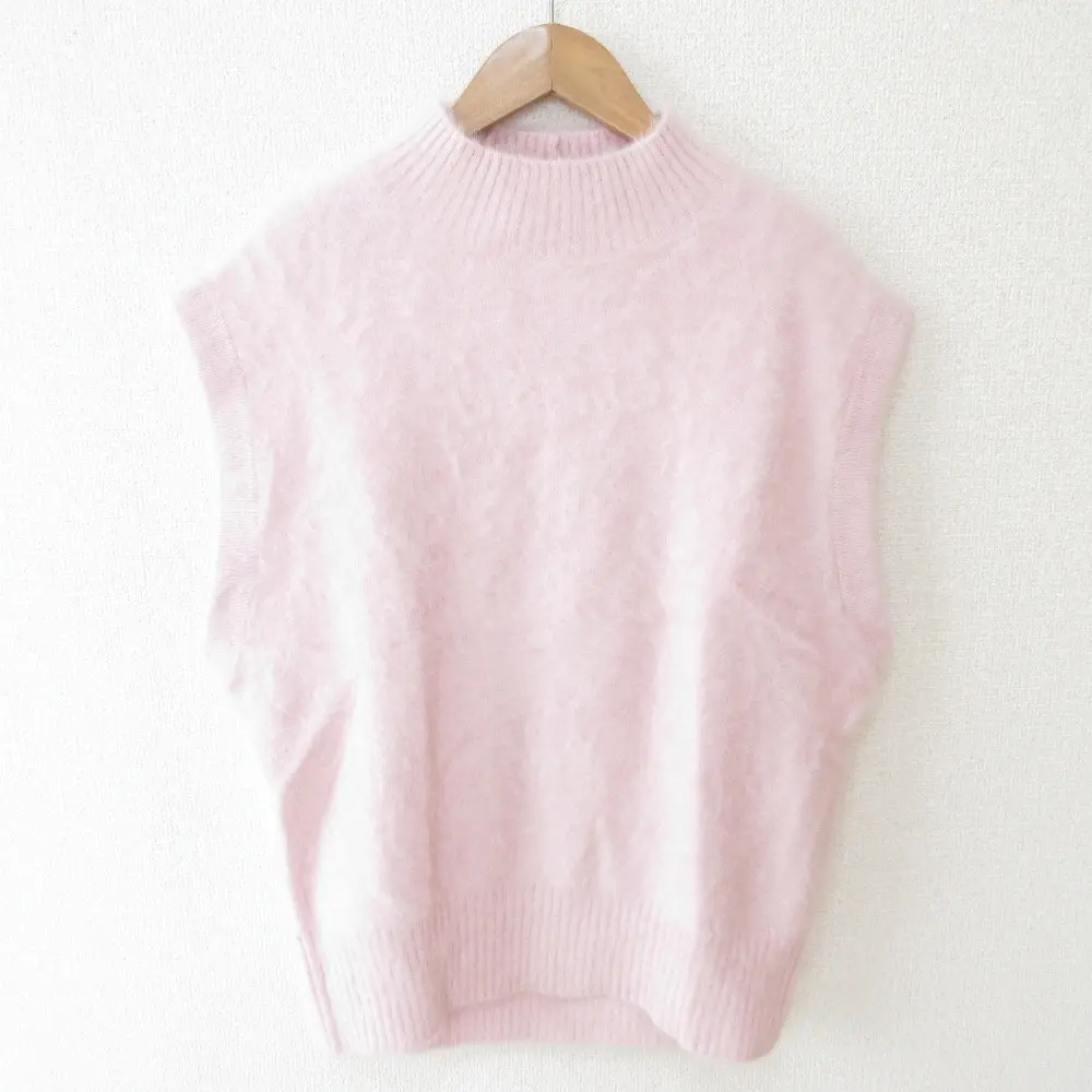 24AW UNITED ARROWS ユナイテッドアローズ フォックスカシミヤ ニットベスト ハイネック プルオーバー 1518-104-1844 ピンク