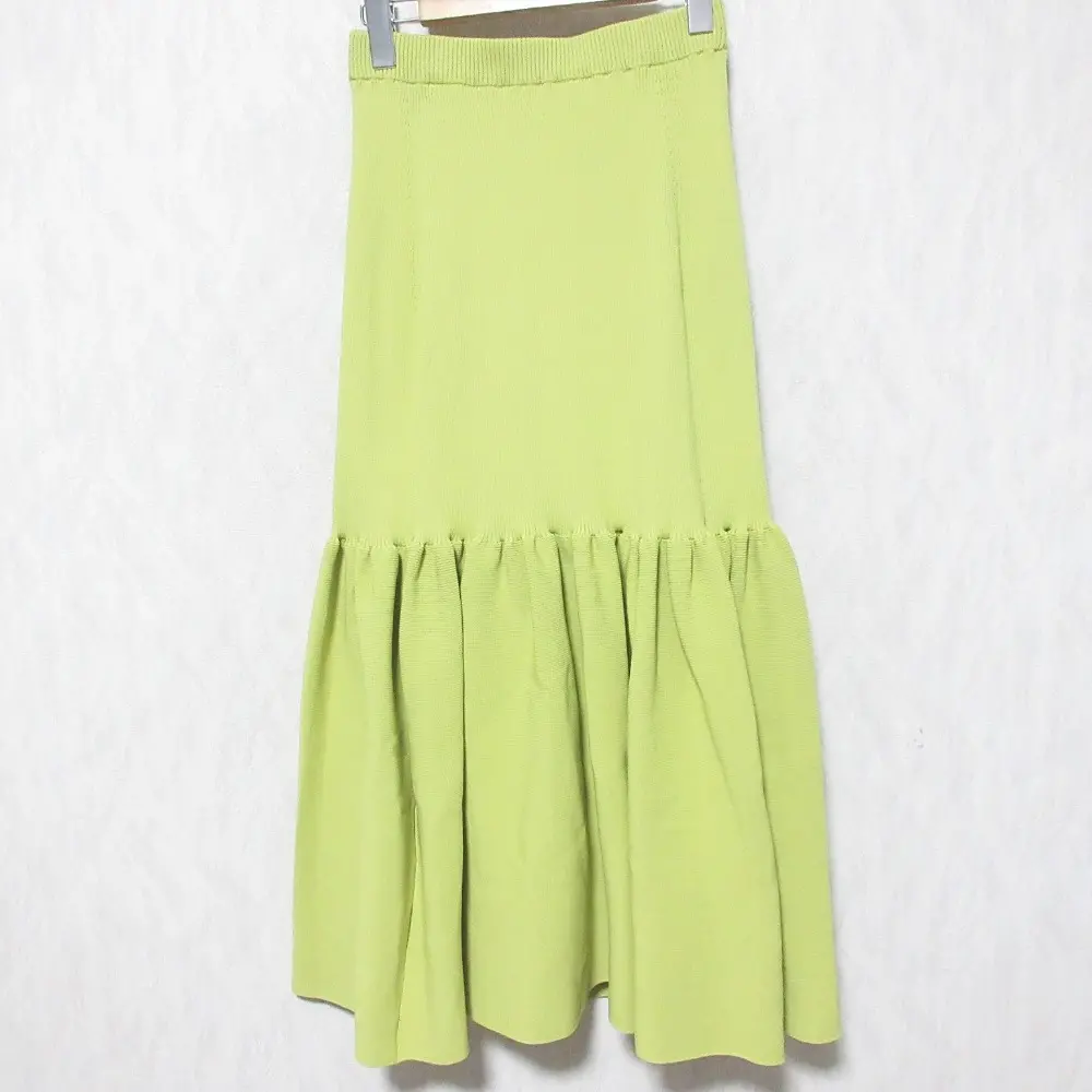UNITED ARROWS ユナイテッドアローズ リブニットティアードスカート 1524-199-4512 36 グリーン