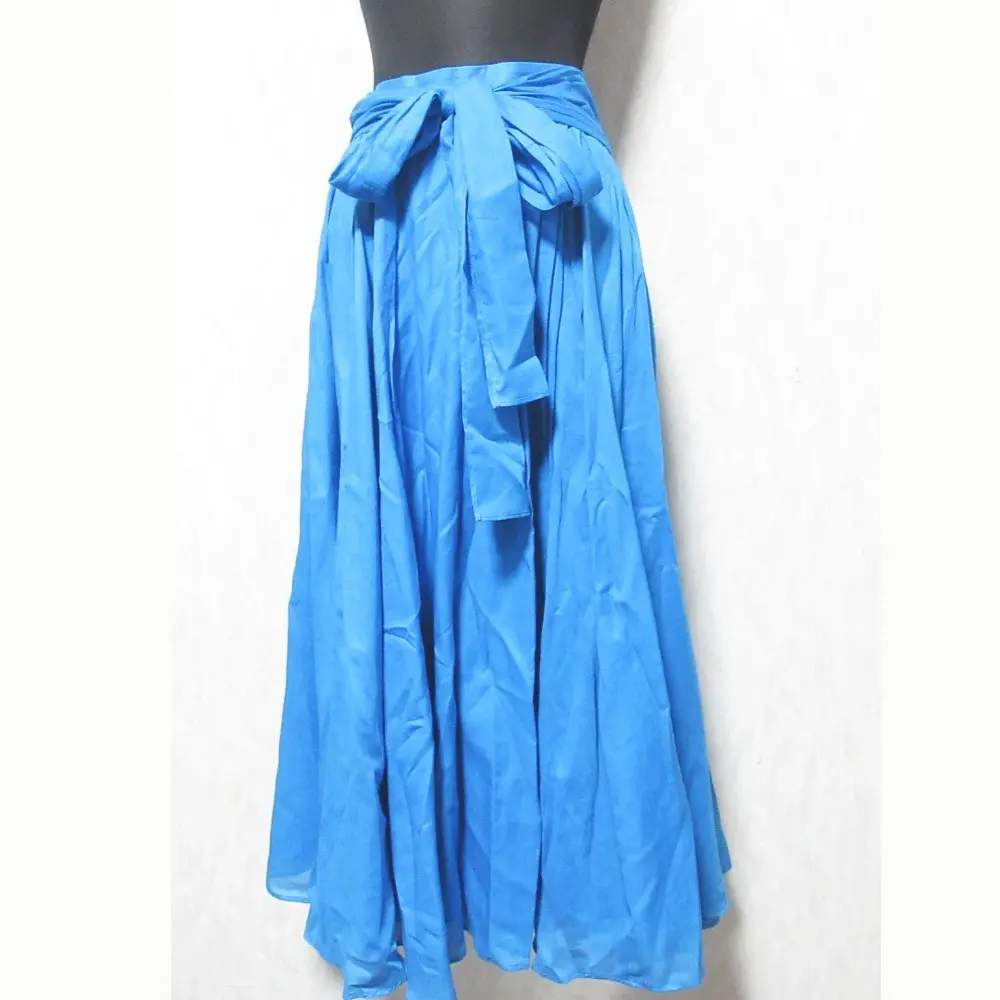 23SS UNITED ARROWS ユナイテッドアローズ リボン フレアスカート 1524-162-5146 38 ブルー