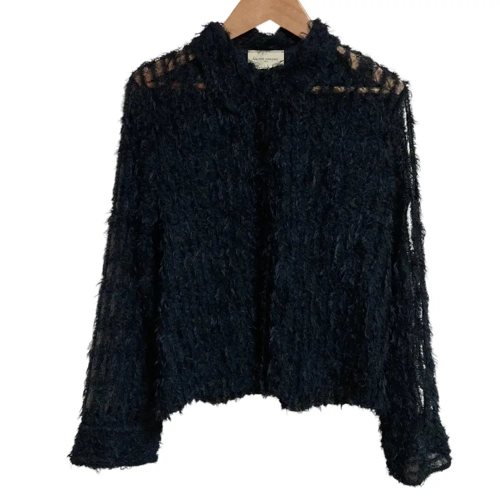 23AW UNITED ARROWS ユナイテッドアローズ フェザーヤーンブラウス 1511-162-2233 ネイビー