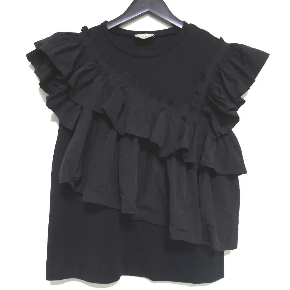 UNITED ARROWS ユナイテッドアローズ コンビ プリーツフリル Tシャツ カットソー 1517-199-2519 ブラック