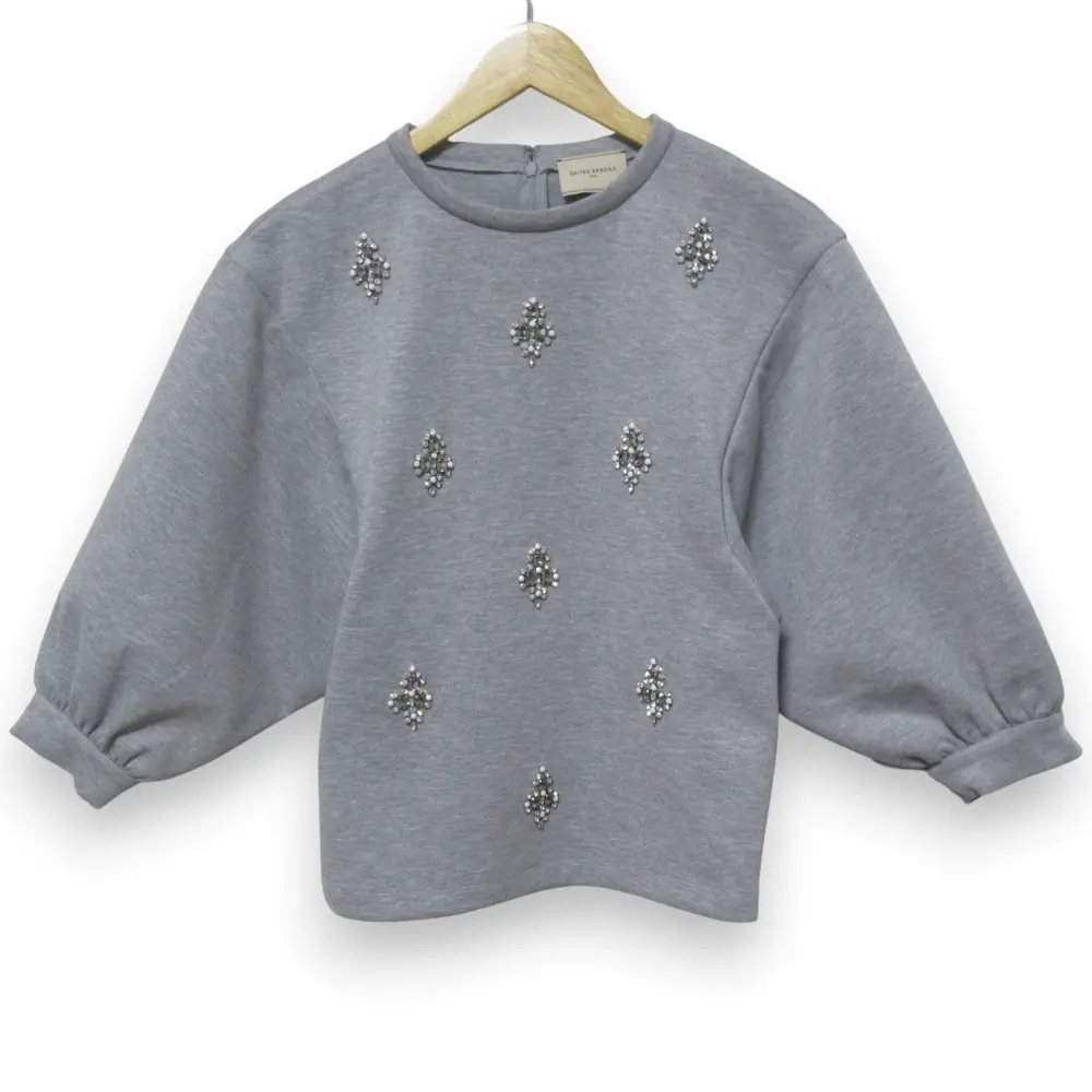 UNITED ARROWS ユナイテッドアローズ ビジュー スウェット プルオーバー 七分袖 カットソー 1521-162-1438 グレーの買取実績【2025年5月買取】